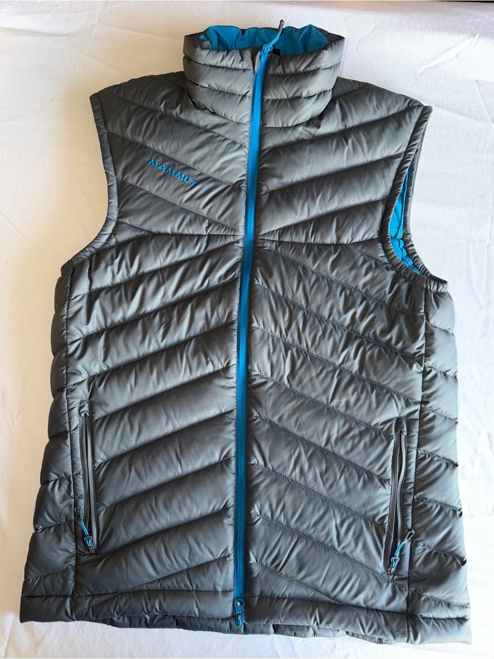 Mammut Gray Vest with Bright Blue Trim